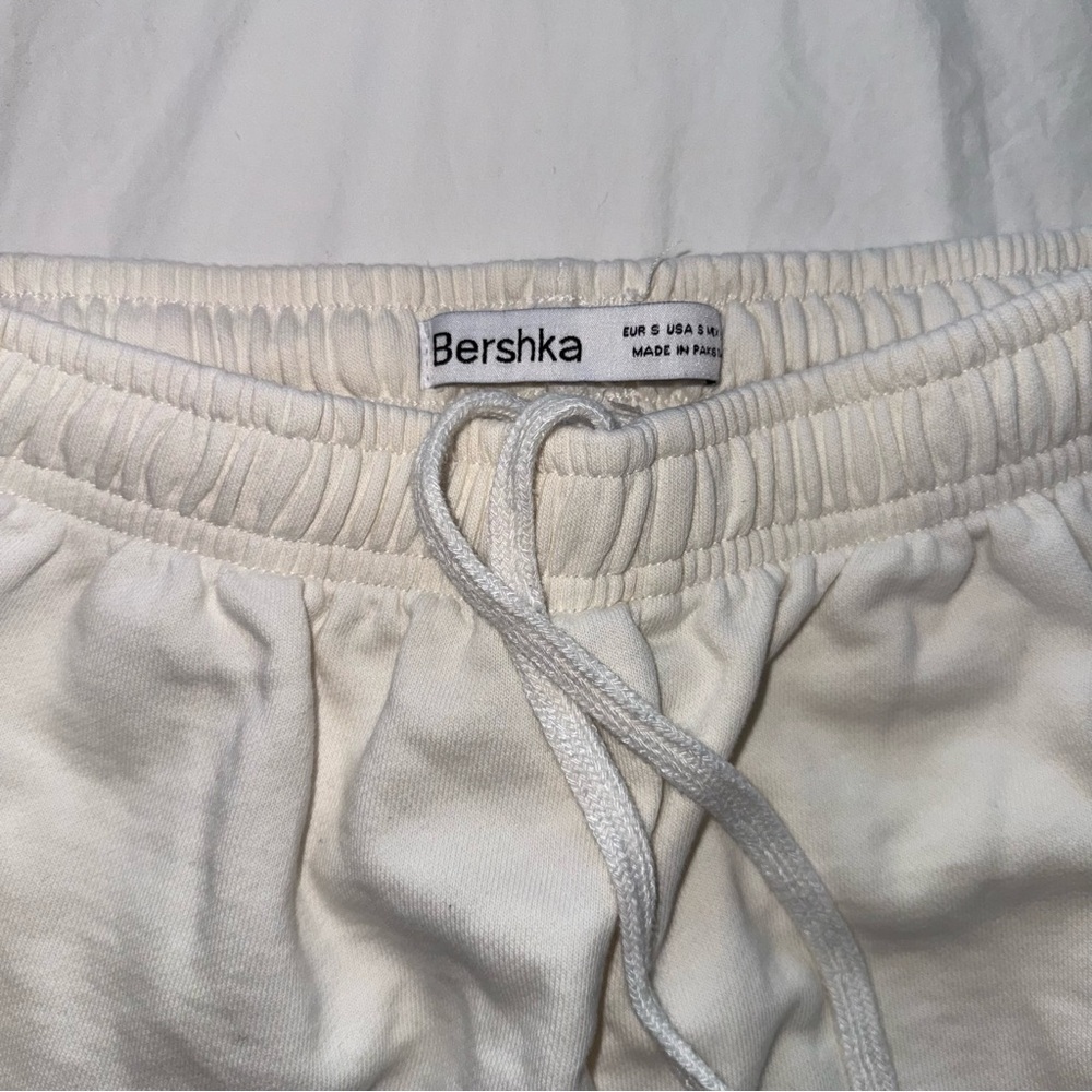 Bershka Cream Cargo Joggers Drawstring Sweatpants S - Picture 4 of 7